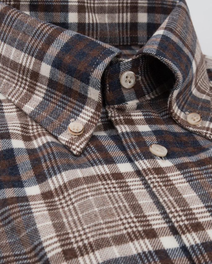 Oscar Of Sweden Flanellskjorte M/B.D Ruter Brun