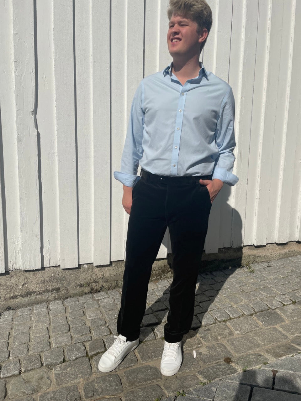 Meyer Cordbukse Roma Bomull Marineblå