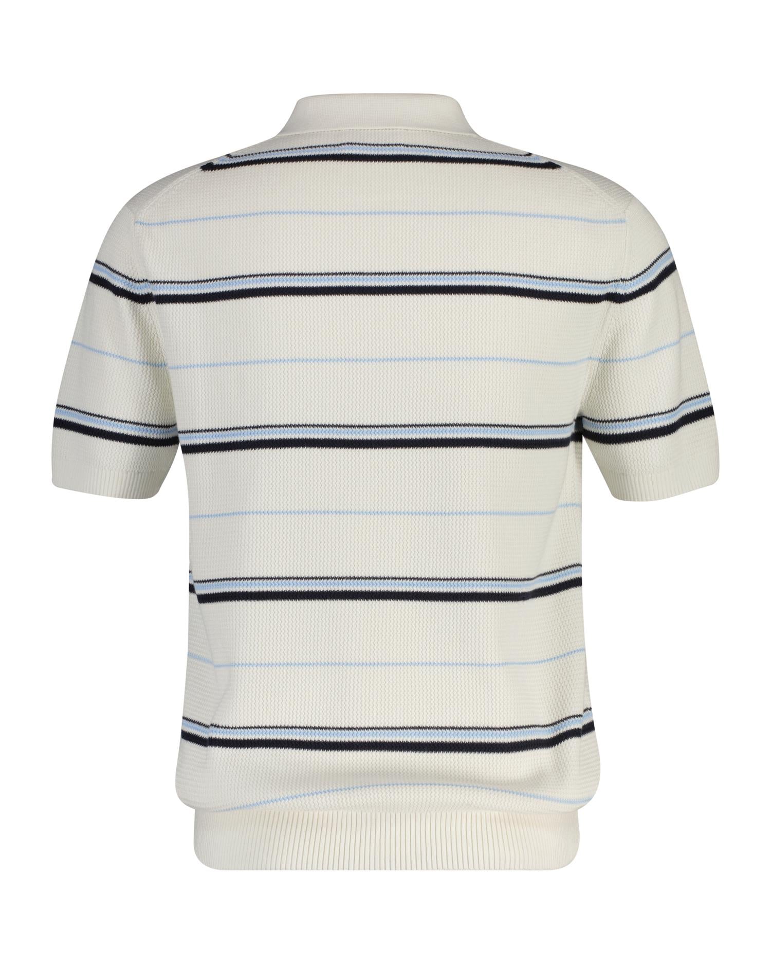 Gant Striped Texture Zip Polo