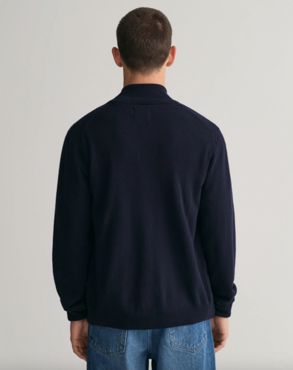 Gant Zip Cardigan Superfine Lambswoll Marine