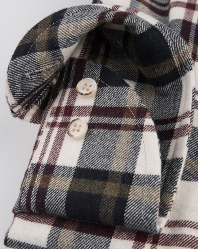 Oscar Of Sweden Flanellskjorte M/B.D Ruter Aubergine