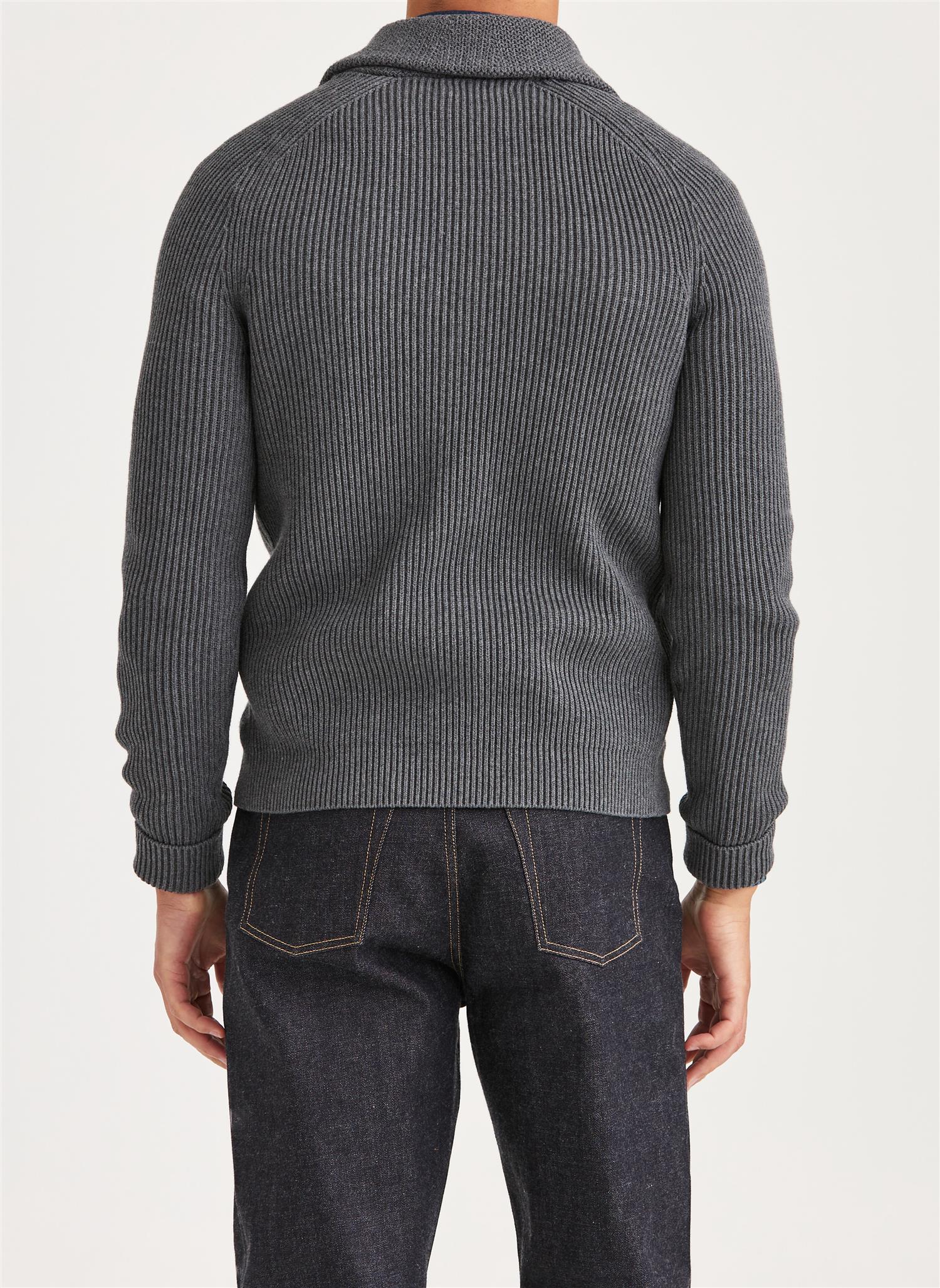 Morris Brayden Shwal Cardigan Bomull/Merino Grå