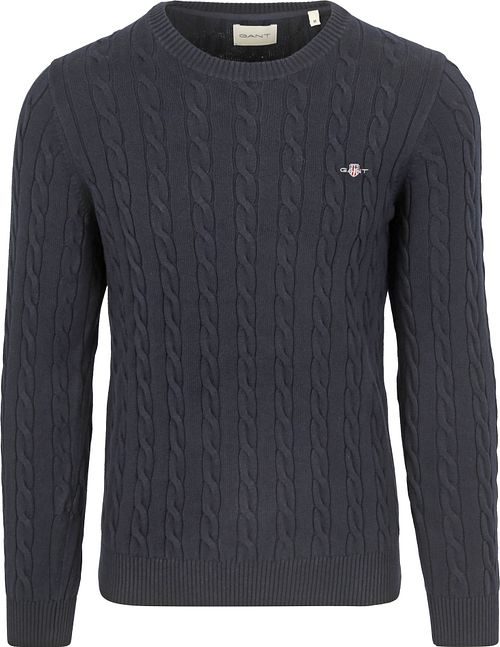 Gant R-Hals Kabelstrikket Genser Marine