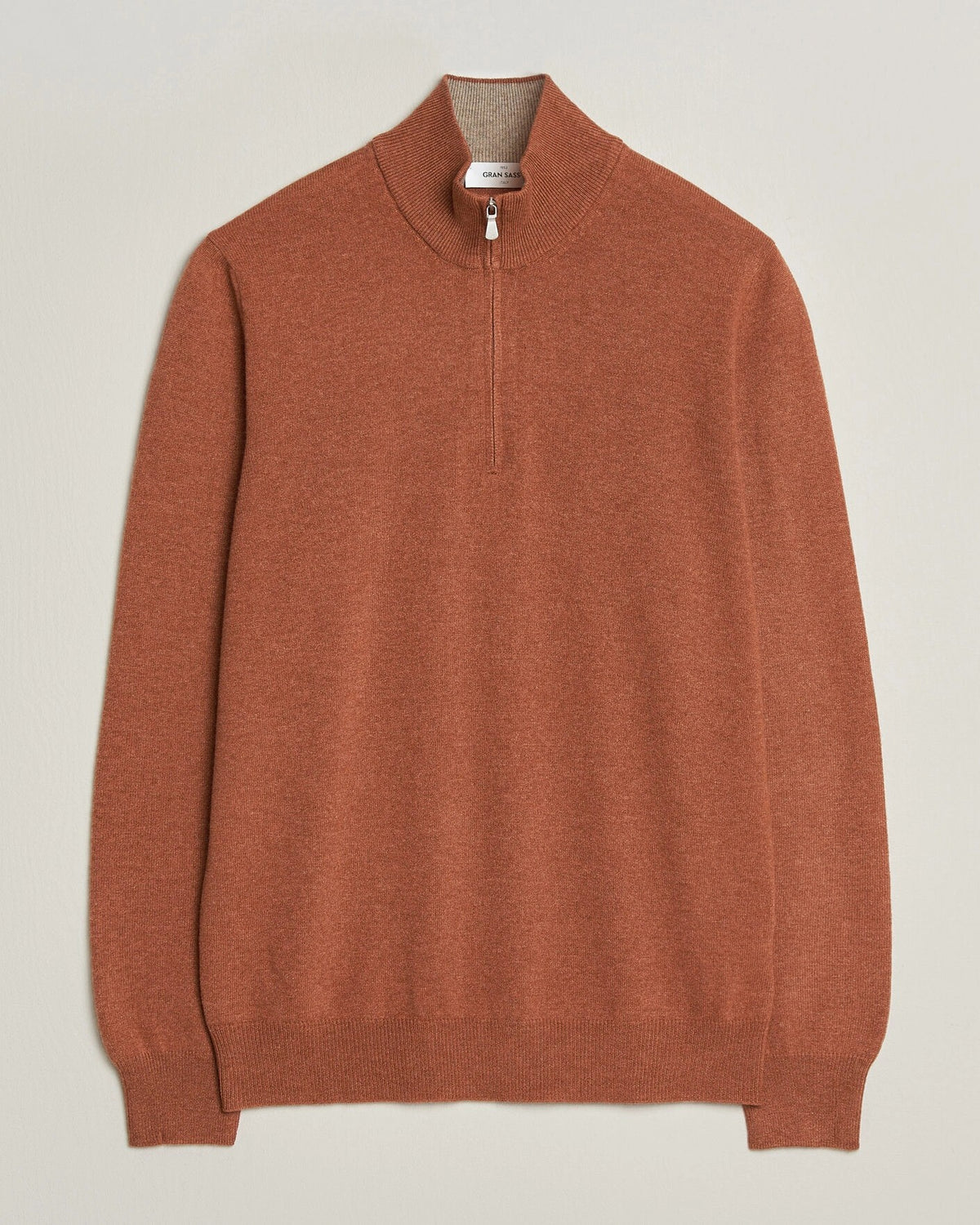 Gran Sasso Half Zip Merino/Kashmir M/Ribb Oransje