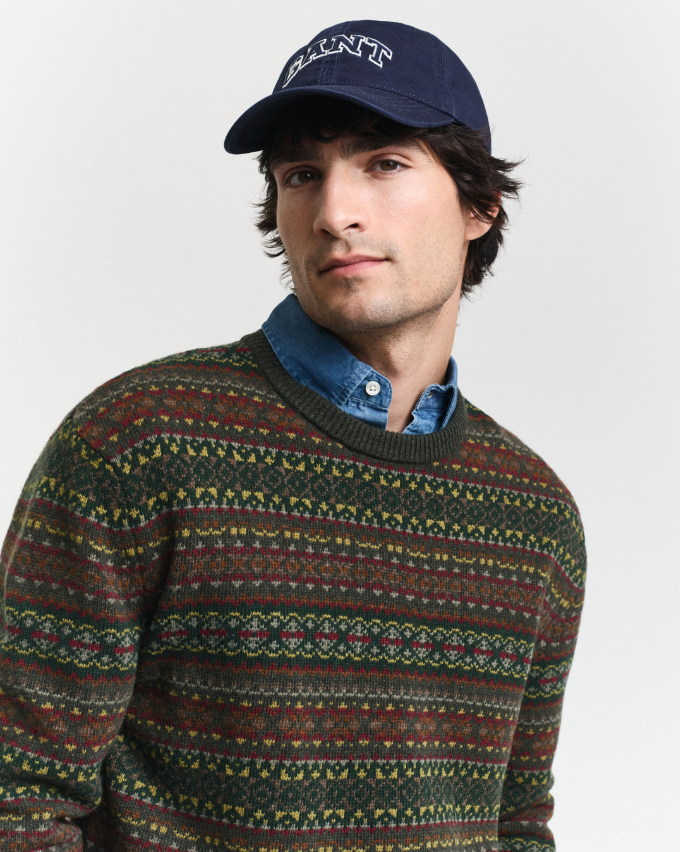 Gant Fair Isle Genser Ull Grønn