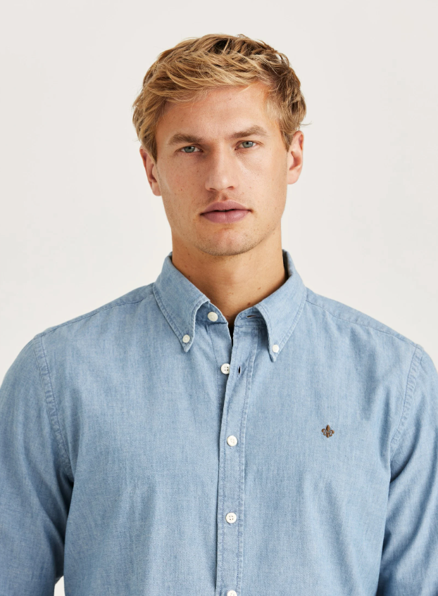Morris Chambray Shirt Slim Fit Blå