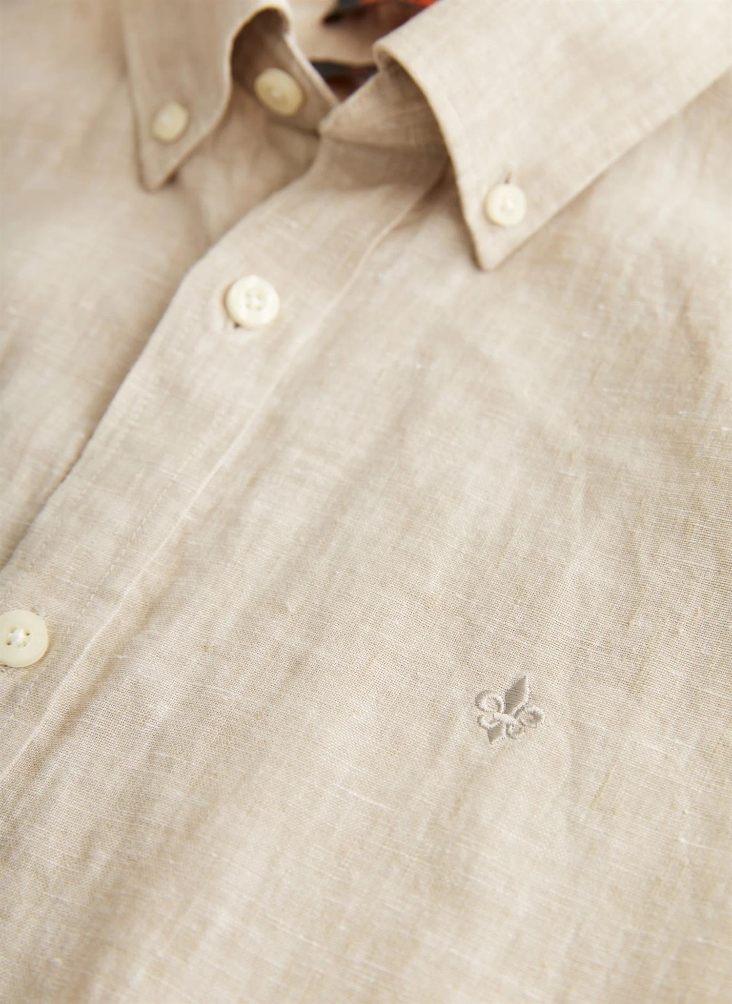 Morris Douglas L/Erm Skjorte Lin Beige