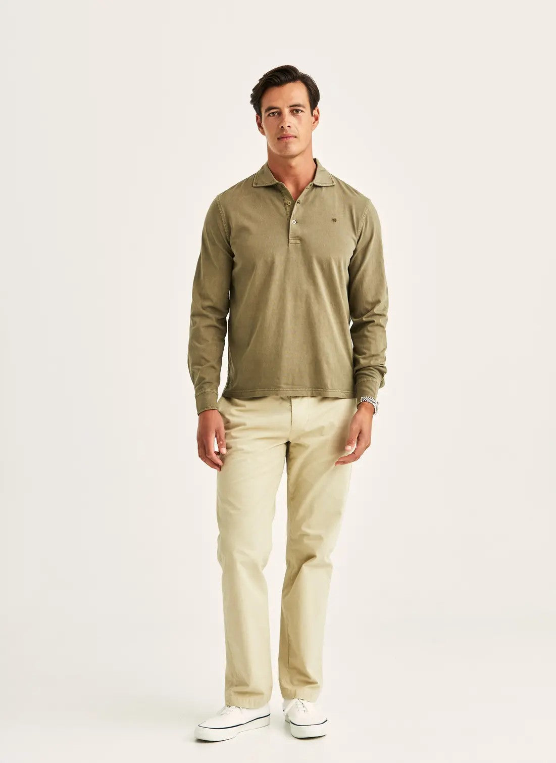 Morris Harland Langermet Polo Grønn