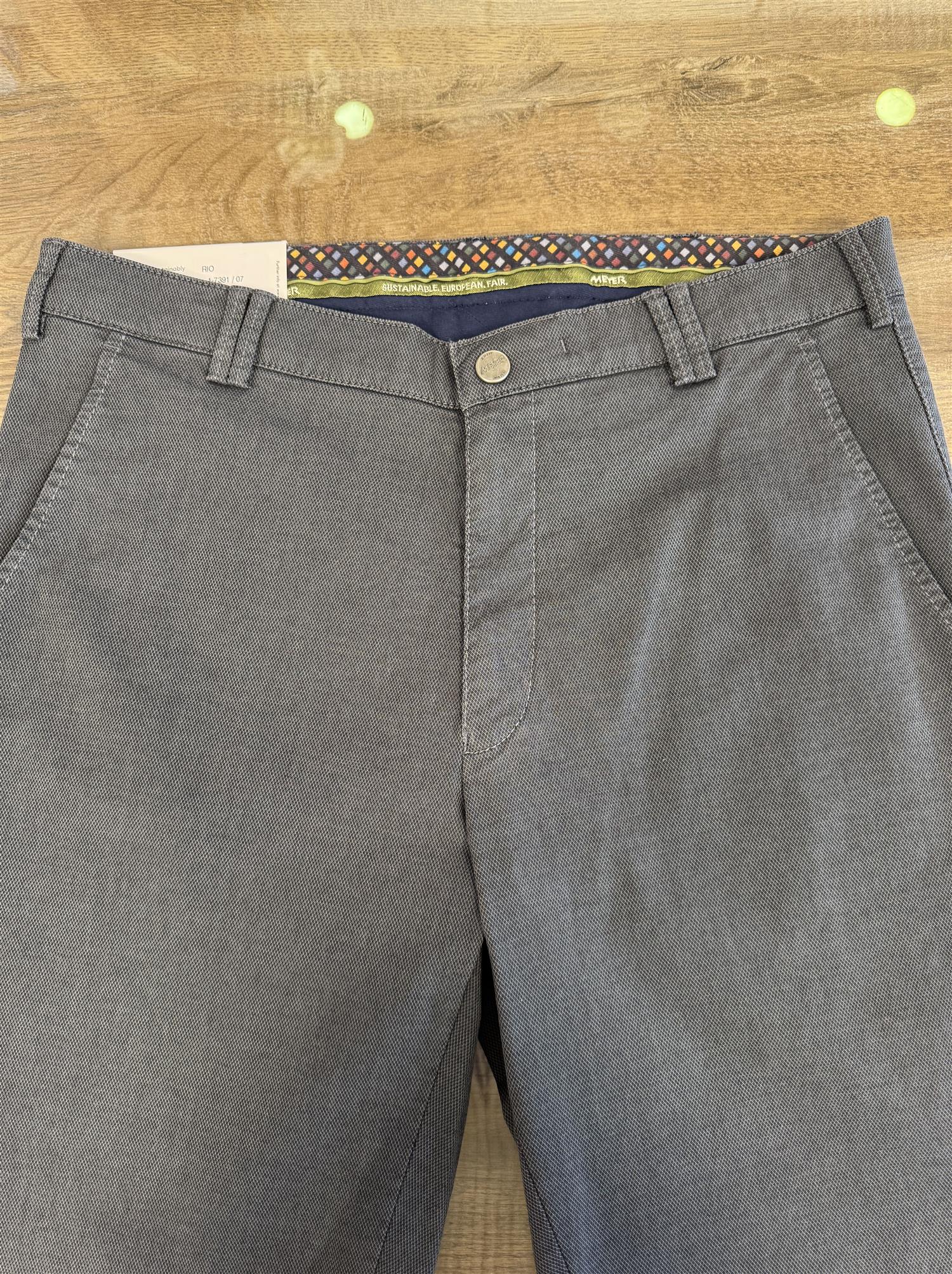 Meyer Chinos Rio Bomull Grå M/Tekstur