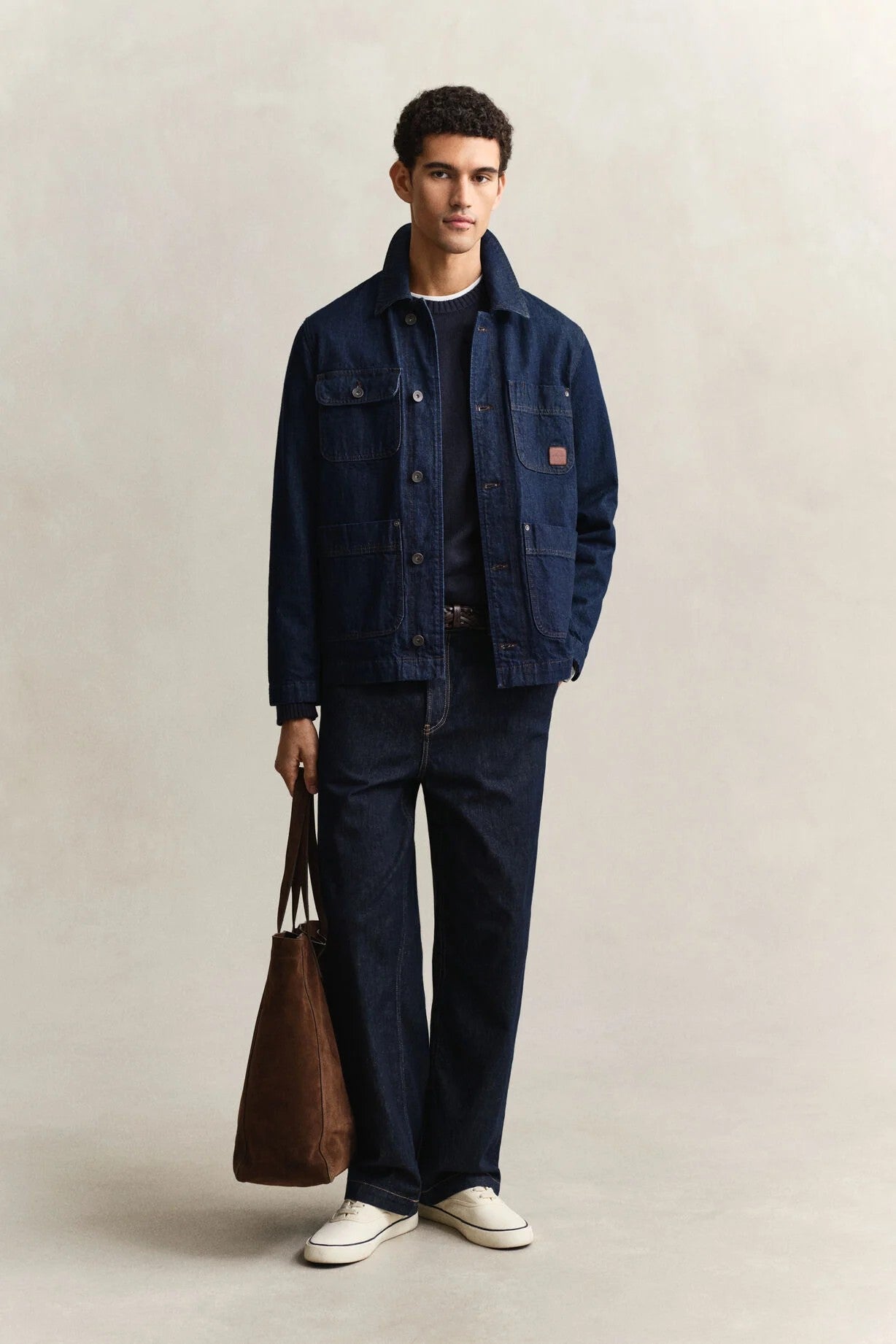 Gant Genser R-hals Bom/cashmere Marine