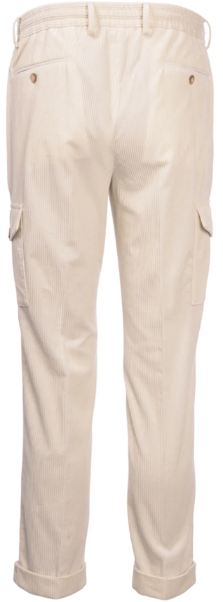 Gran Sasso Kordfløyels Cargo Bukse Kremhvit