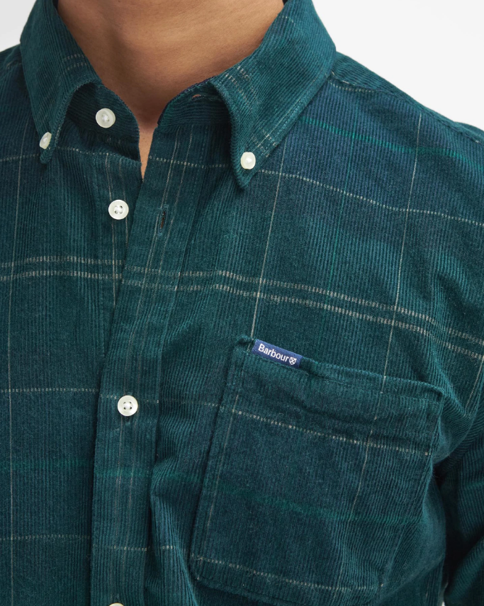 Barbour Blair L/Erm Kordskjorte Ruter Grønn