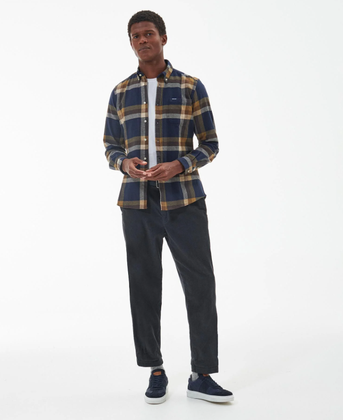 Barbour Folley Tailored Fit Flanellskjorte Ruter Blå/Brun