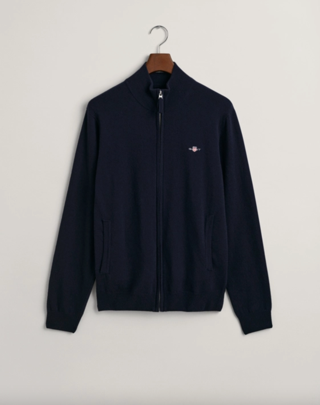 Gant Zip Cardigan Superfine Lambswoll Marine
