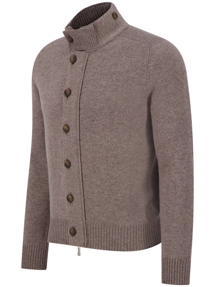 Gran Sasso Cardigan M/Knapper-Glidelås Brun