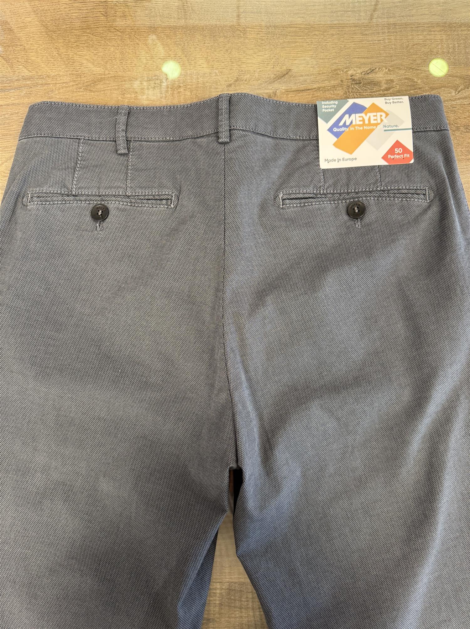 Meyer Chinos Rio Bomull Grå M/Tekstur