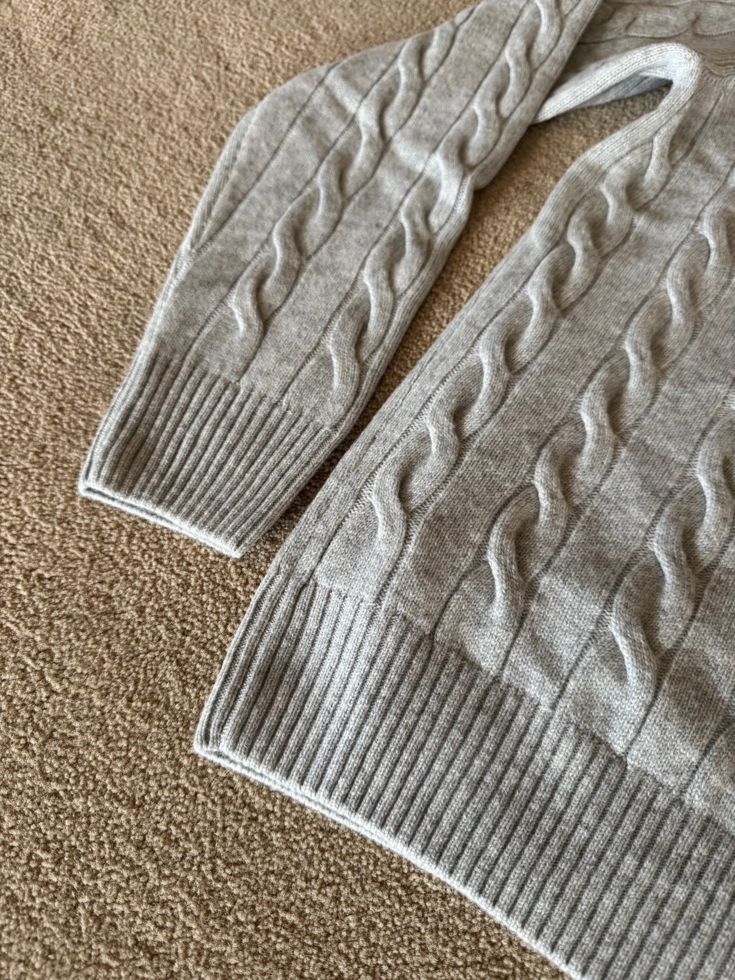 Gran Sasso Kabelstrikk Cashmere/Merino Lysegrå