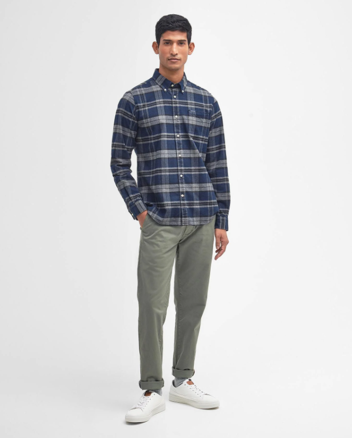 Barbour Betsom Tailored Fit Flanellskjorte Ruter Blå/Grå