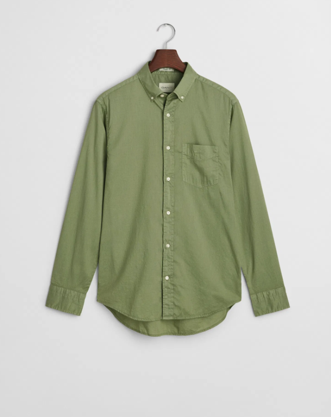 Gant Sunfaded Voile L/Erm Skjorte Bomull Grønn