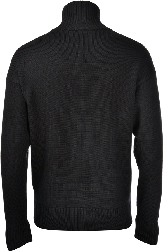 Gran Sasso Mock Neck Cardigan Merinoull Sort