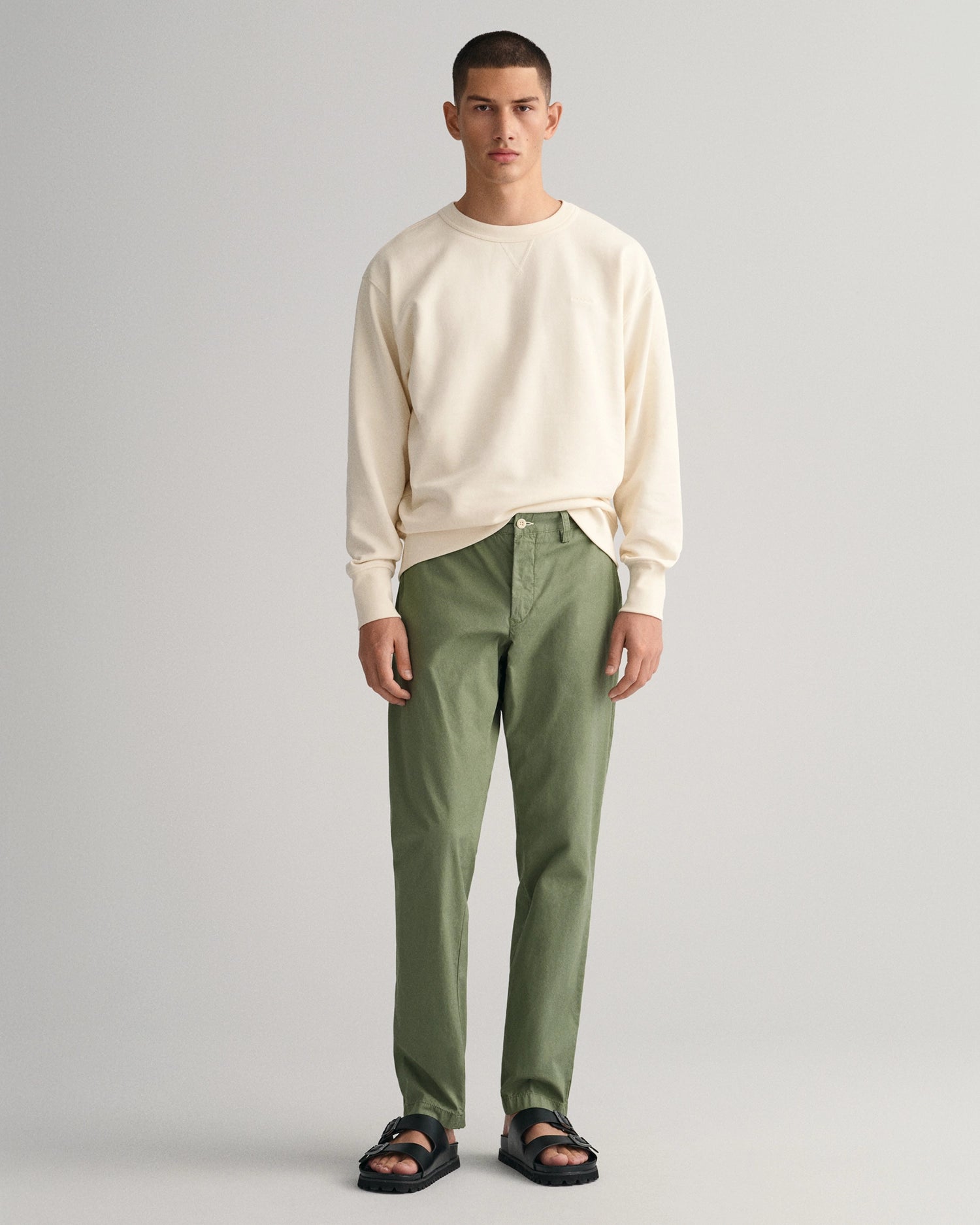 Gant halden grønn chinos bomull helfigur