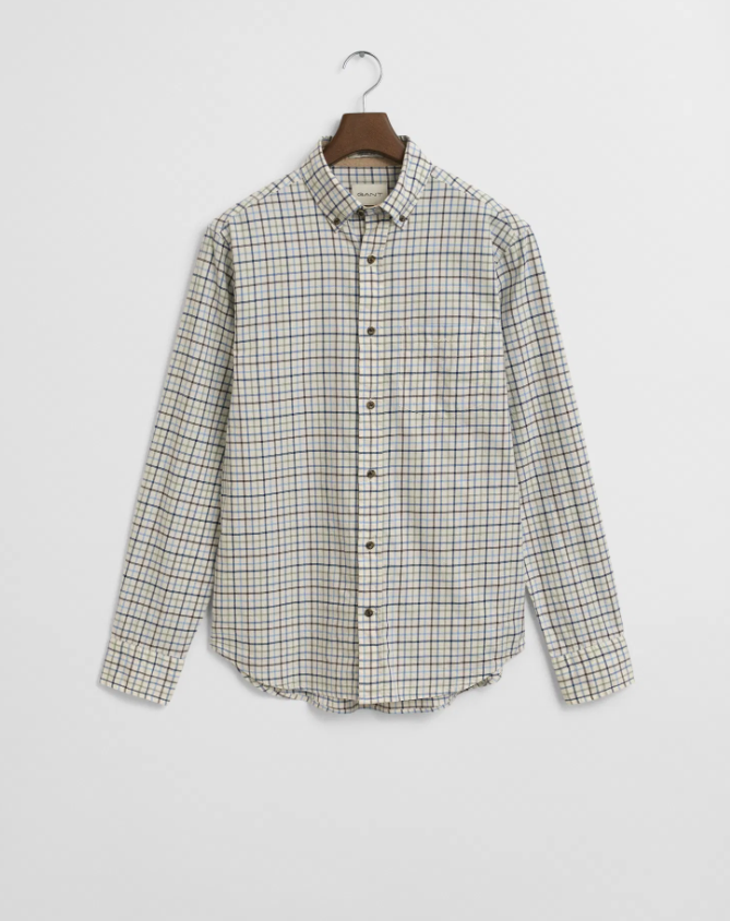 Gant Tattersall-Rutete Twillskjorte Hvit/Grønn