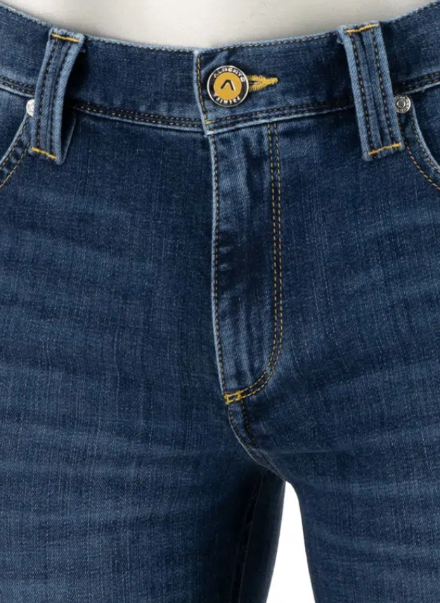 Alberto Jeans PIPE Giza Denim Blå M/Gul