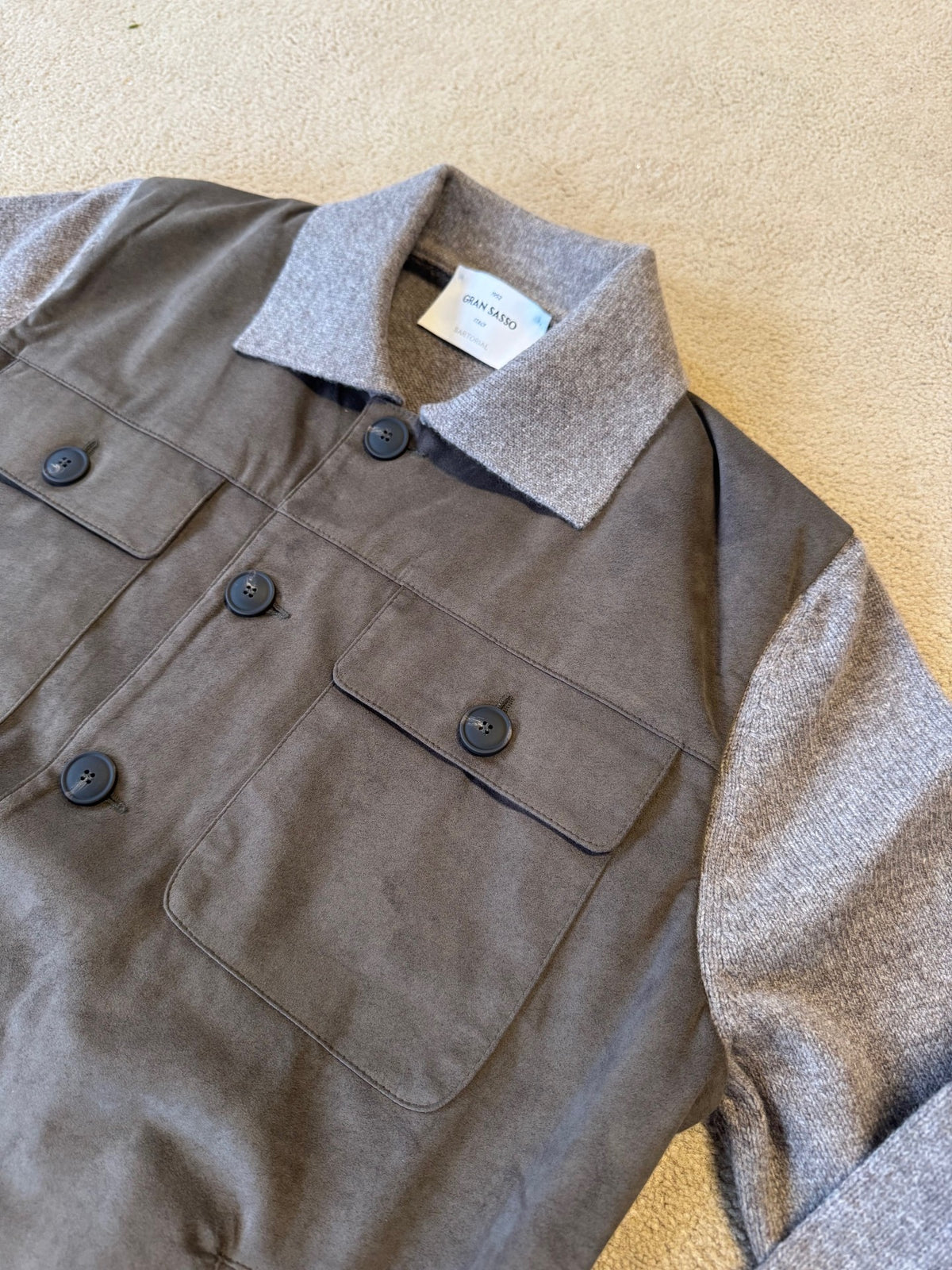 Gran Sasso Alcantara Cardigan M/Knapp Brun