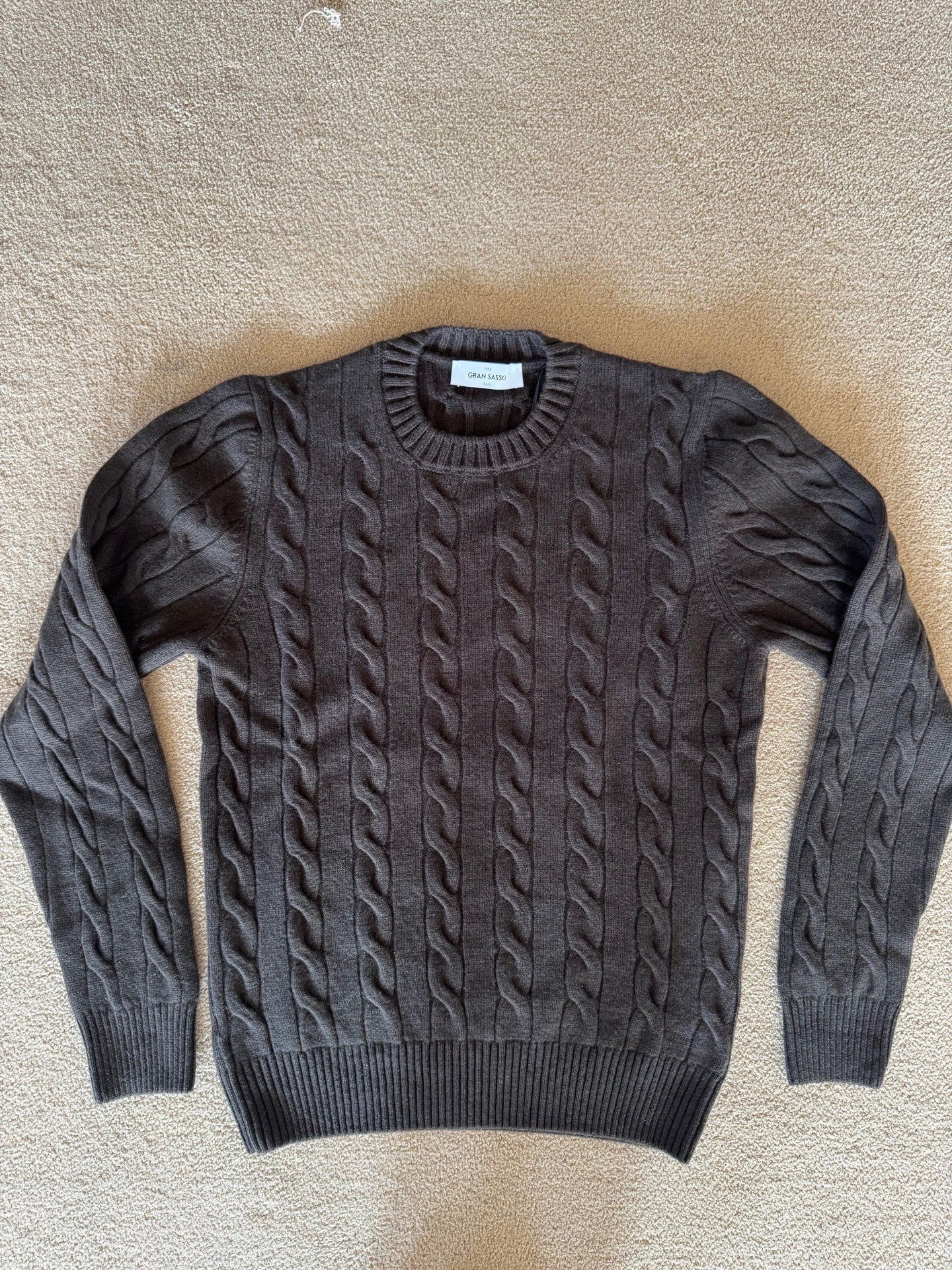 Gran Sasso Kabelstrikk Cashmere/Merino Brun