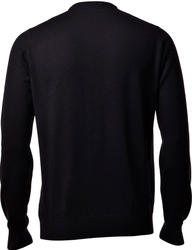 Gran Sasso Genser Rund Hals Merino Sort