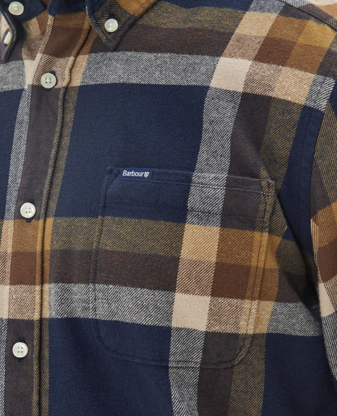 Barbour Folley Tailored Fit Flanellskjorte Ruter Blå/Brun