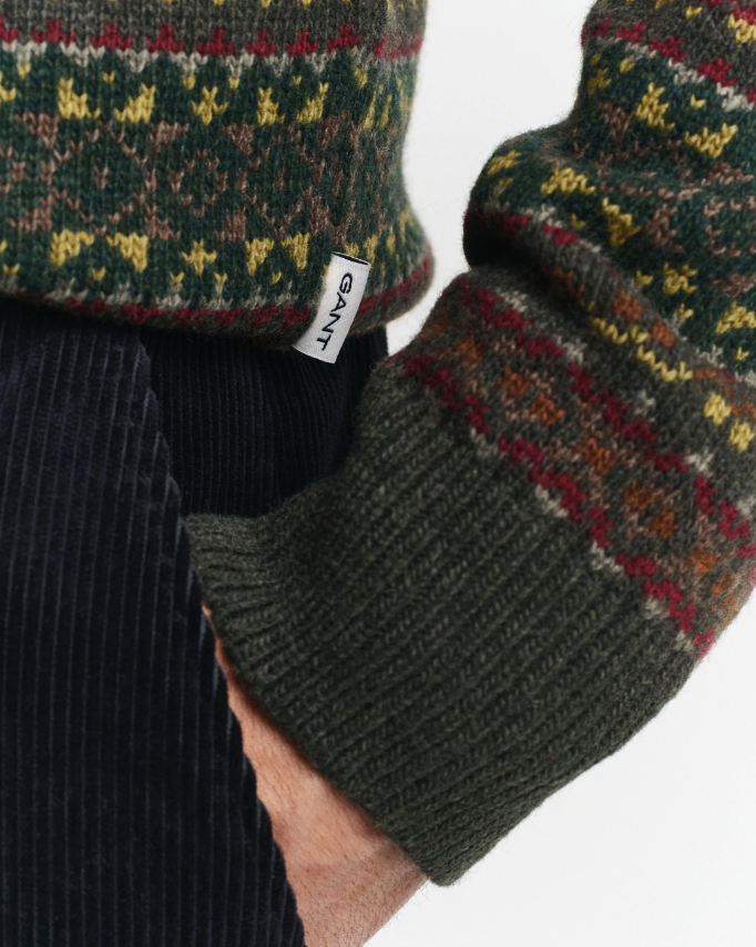Gant Fair Isle Genser Ull Grønn