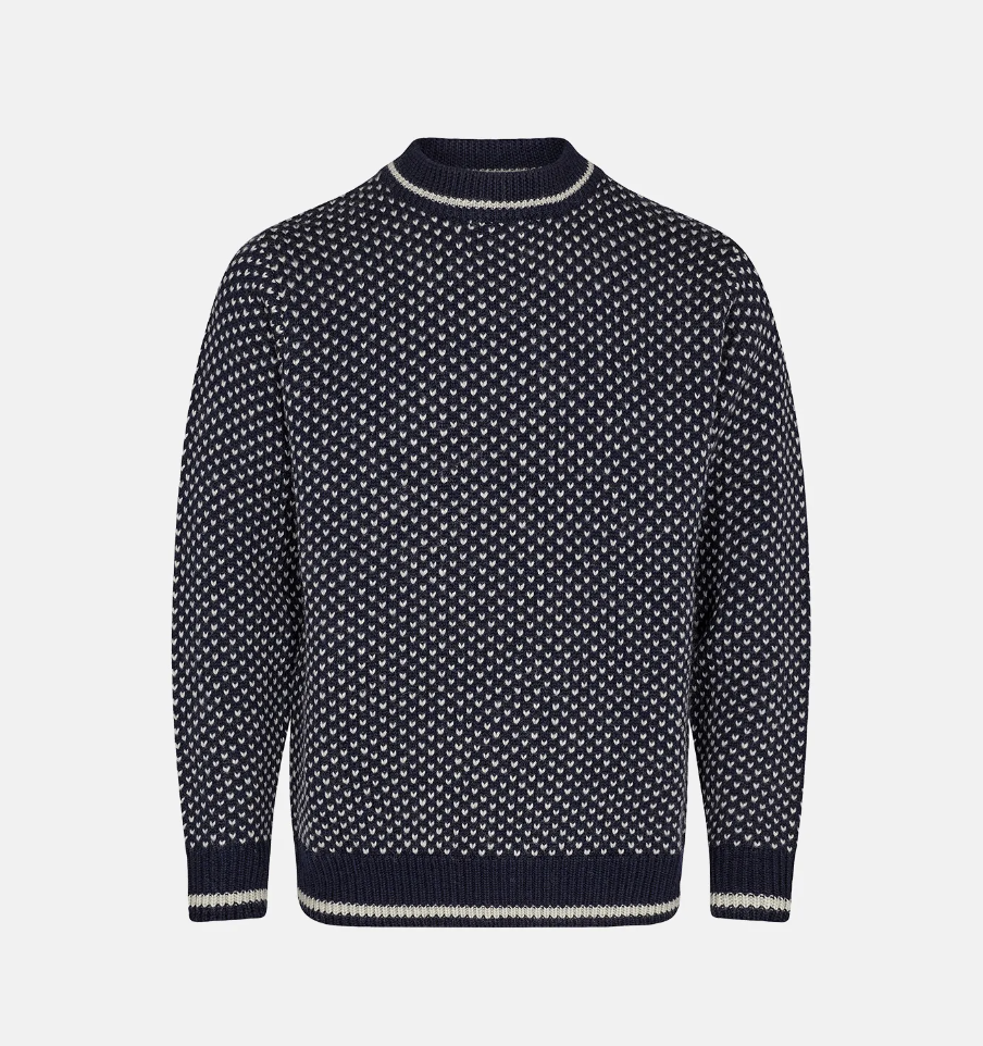 Dovre Genser Strik Ull Marine