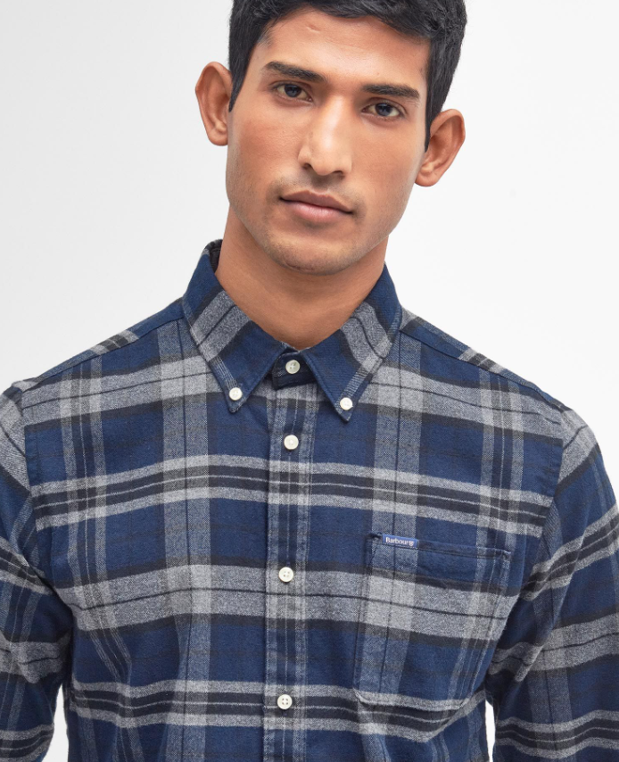 Barbour Betsom Tailored Fit Flanellskjorte Ruter Blå/Grå