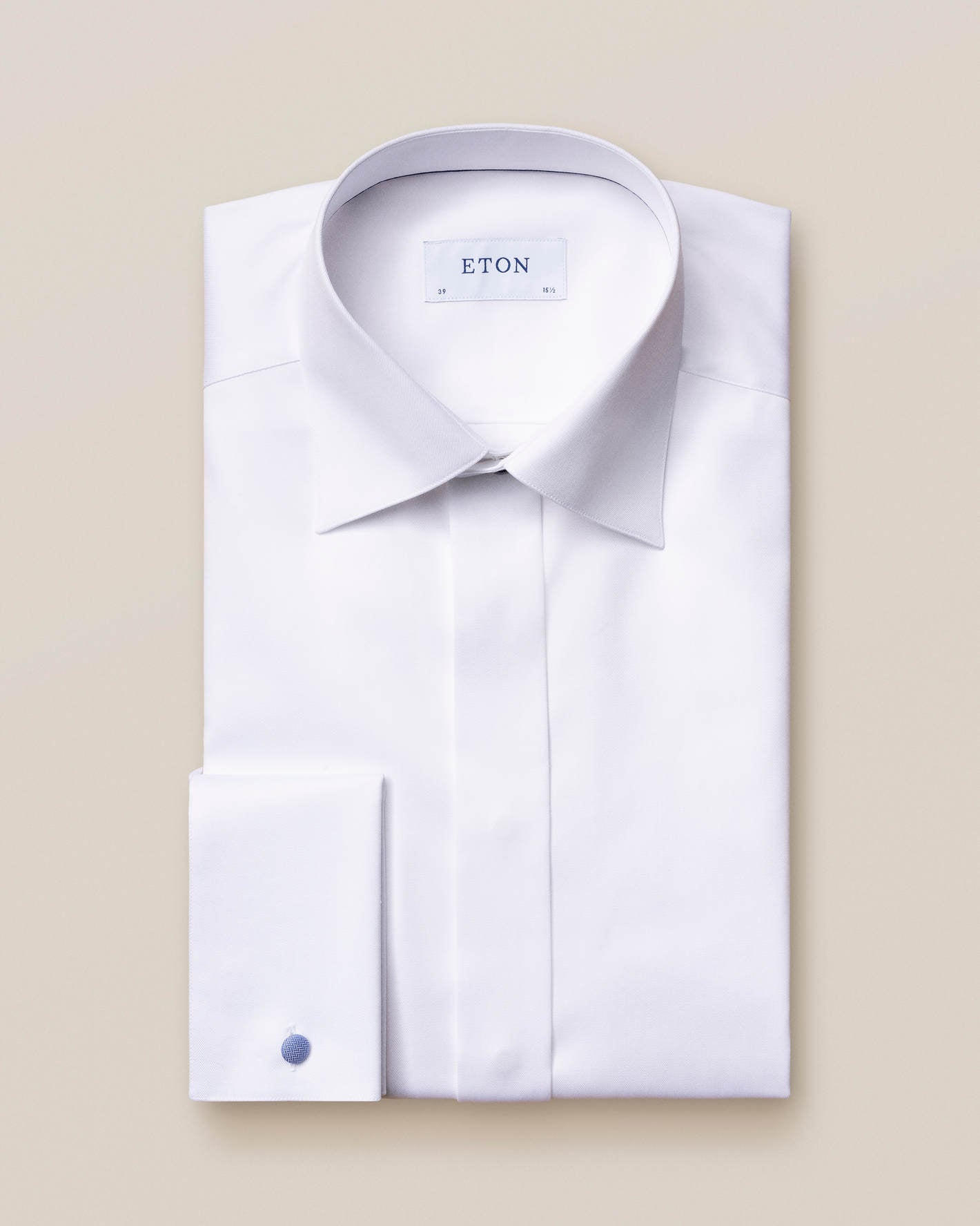 Skjorte Smoking Slim Fit Bomull Hvit