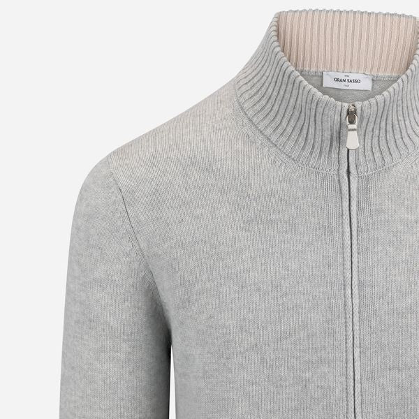 Gran Sasso Full-Zip Cardigan Merino/Kashmir Lysegrå
