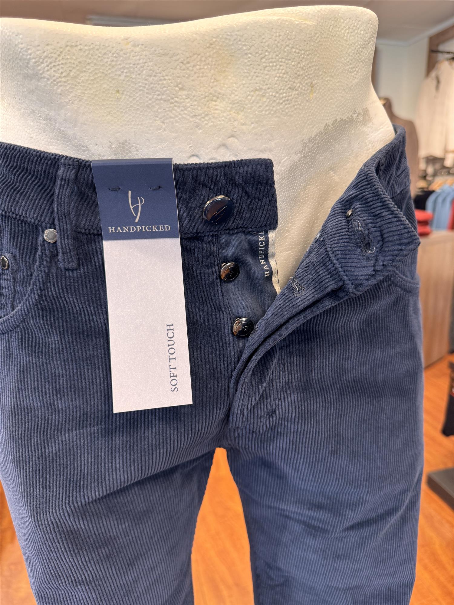 HandPicked Ravello Kordfløyel 5-Pocket Marine