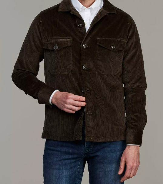 Hansen & Jacob Corduroy Overshirt Mørk Grønn