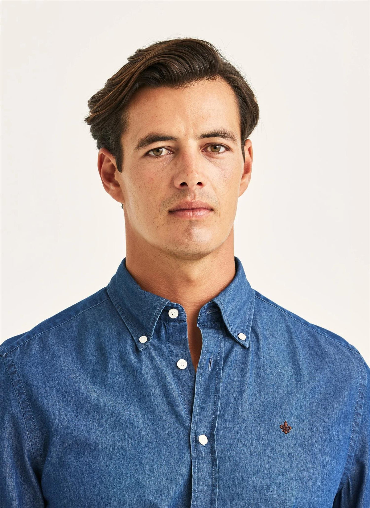 Morris Light Denim Shirt Slim Fit Mørkeblå