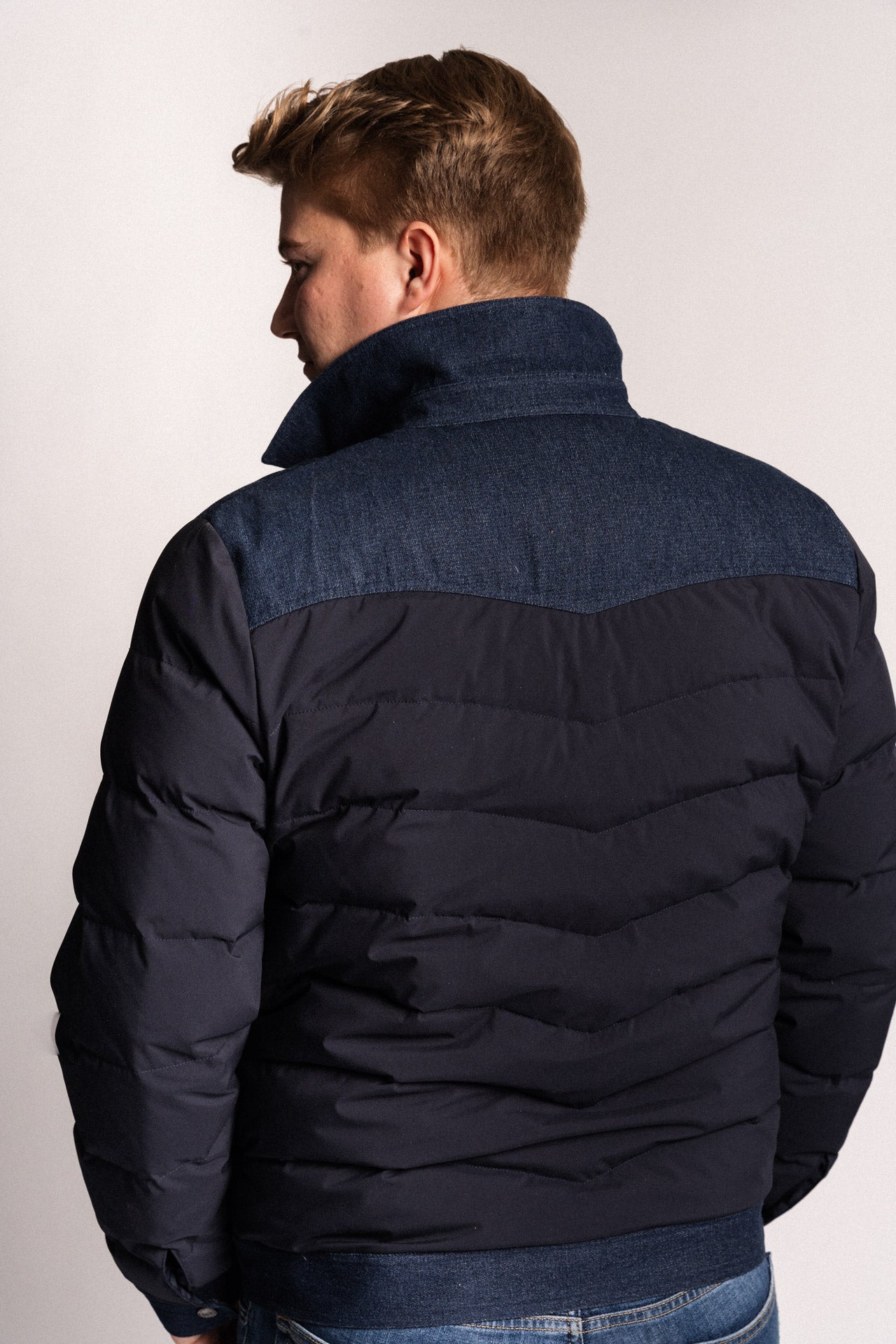 Monel Micke Dunjakke M/Denim Blå