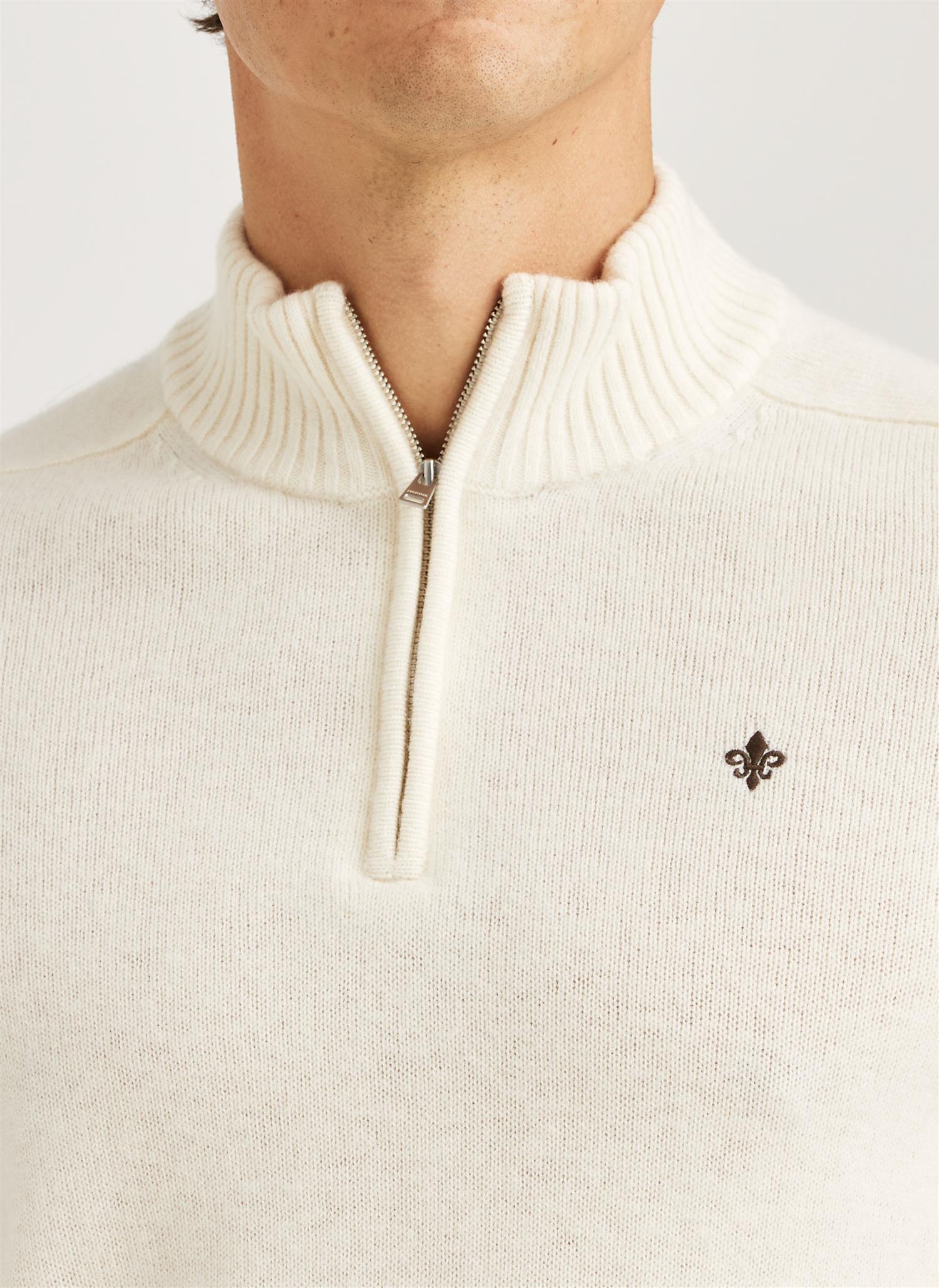 Morris New Hertford Half-Zip Merino Off-White
