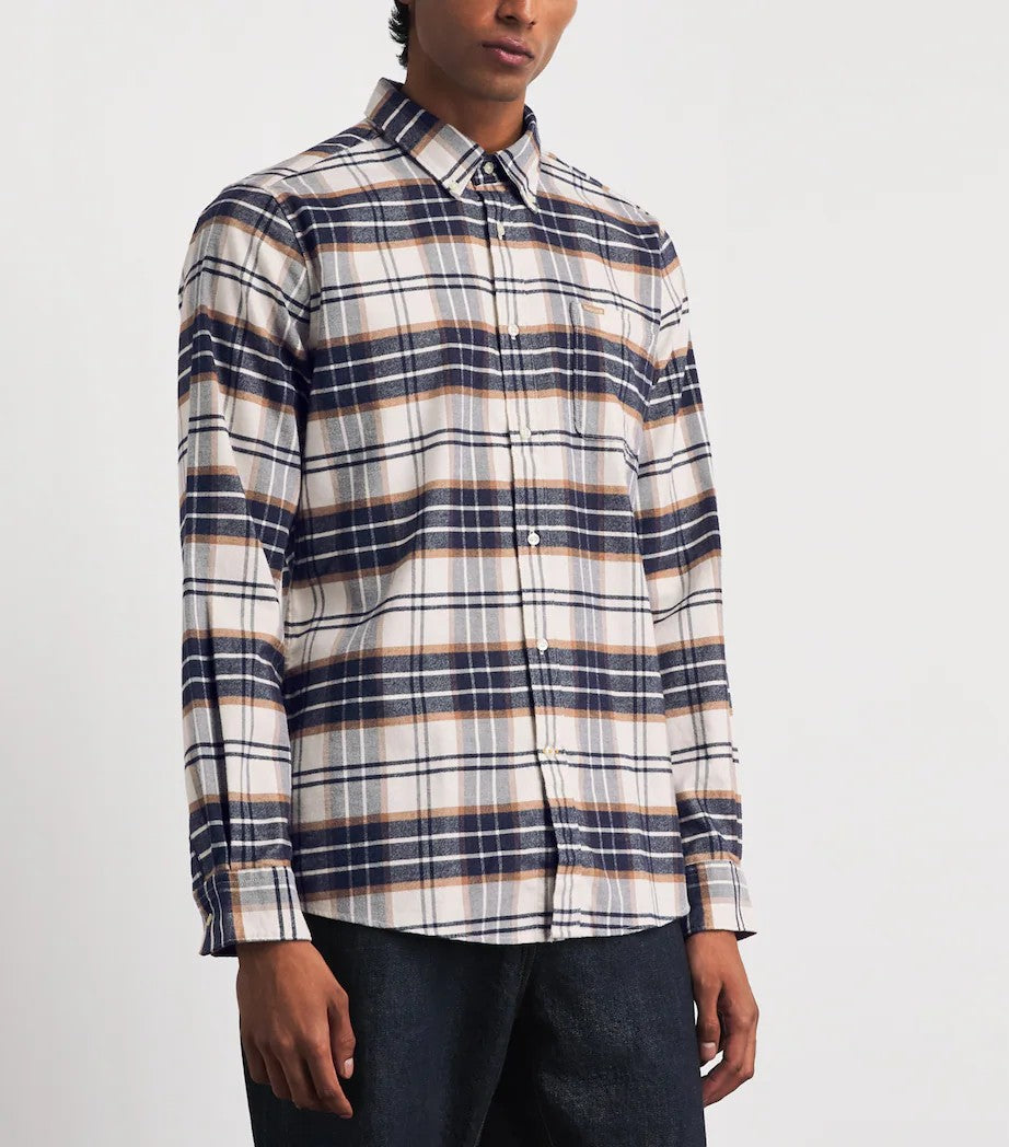 Barbour Portdown Flanellskjorte Ruter Hvit/blå