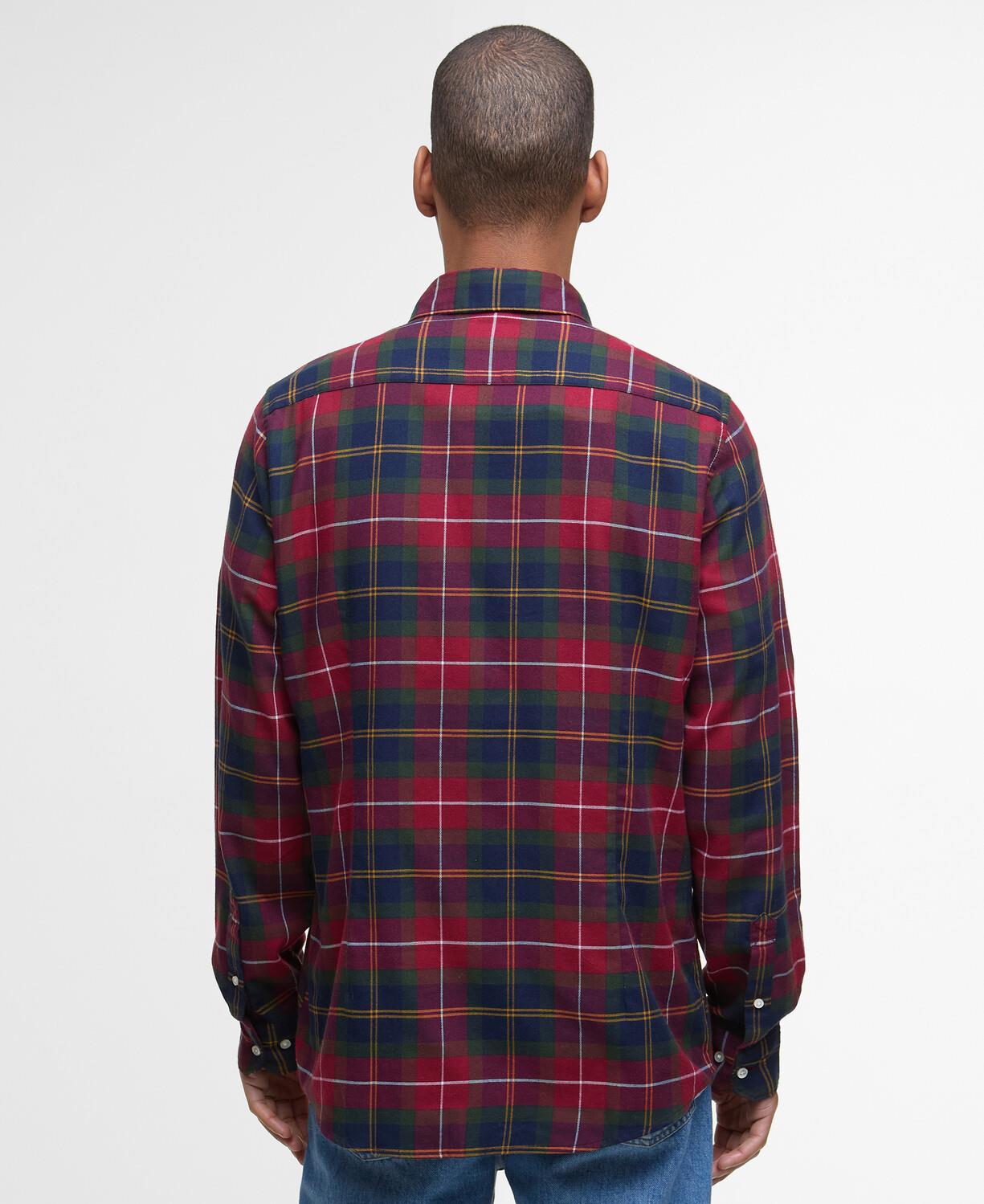 Barbour L/Erm Flanellskjorte Fortrose Ruter Rød/Grønn