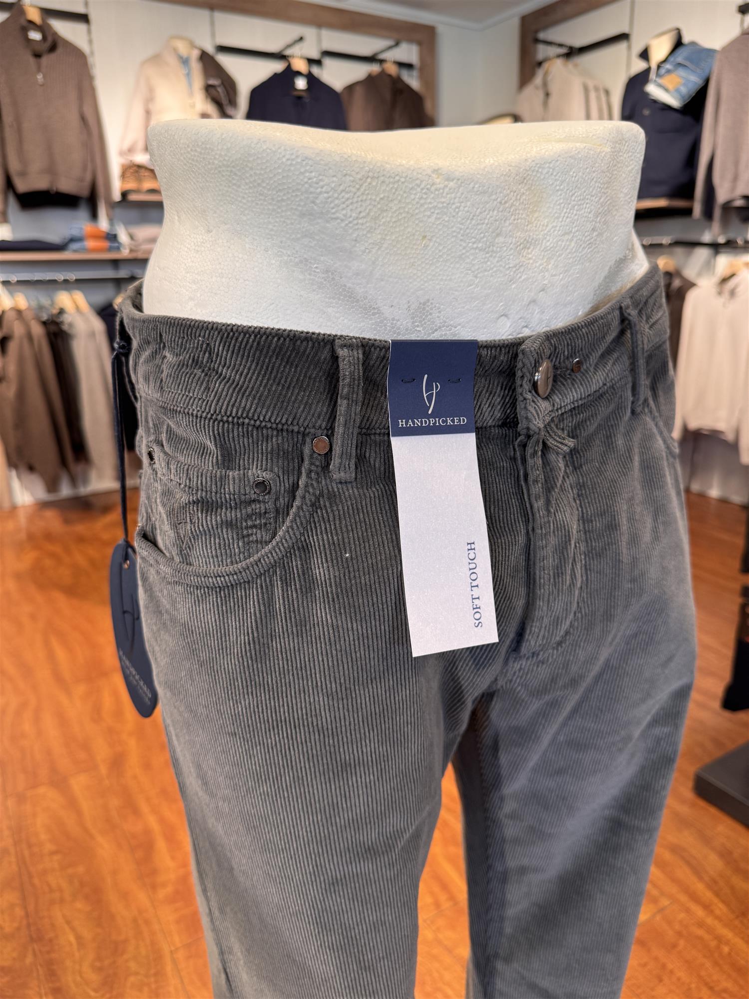 HandPicked Ravello Kordfløyel 5-Pocket Antrasitt