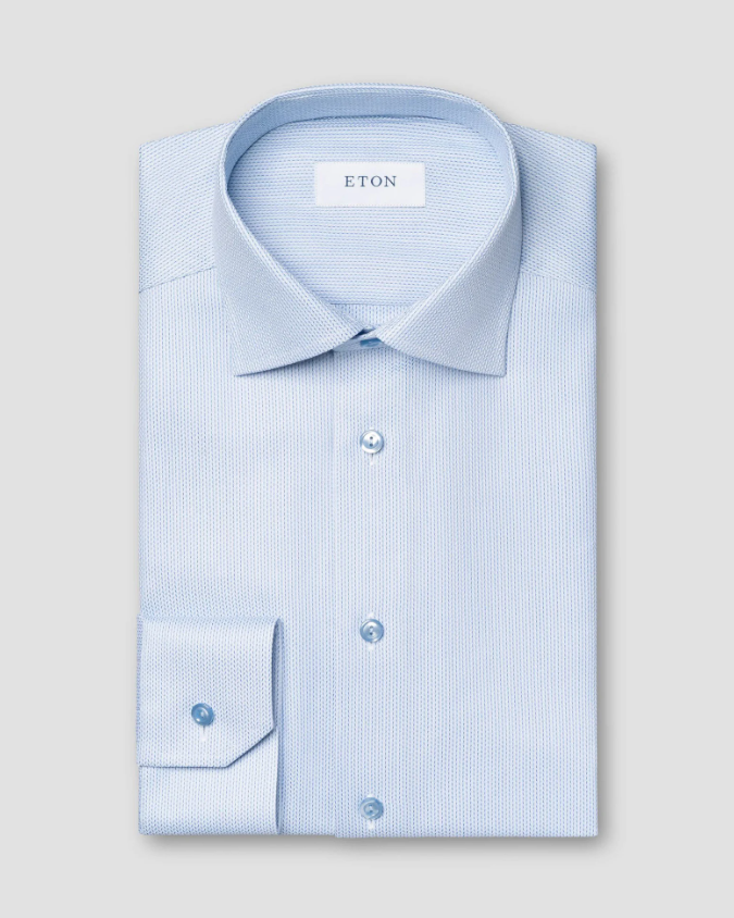 Eton Skjorte Contemporary Spettet Lyseblå