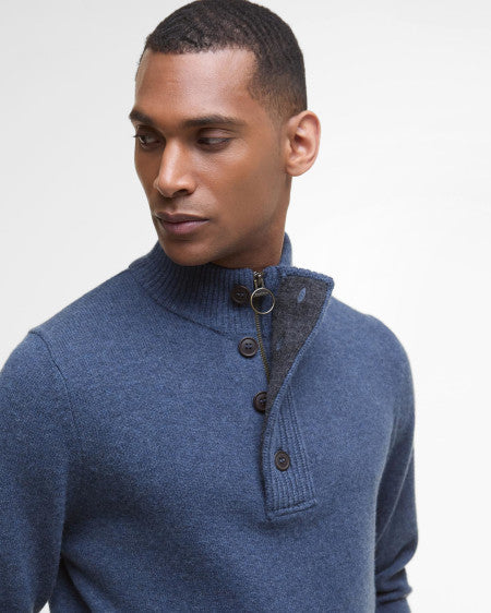 Barbour Essential Patch Half Zip Mellomblå