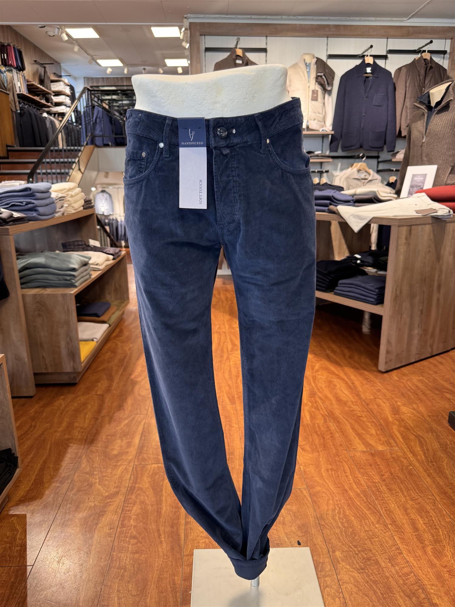 HandPicked Ravello Kordfløyel 5-Pocket Marine