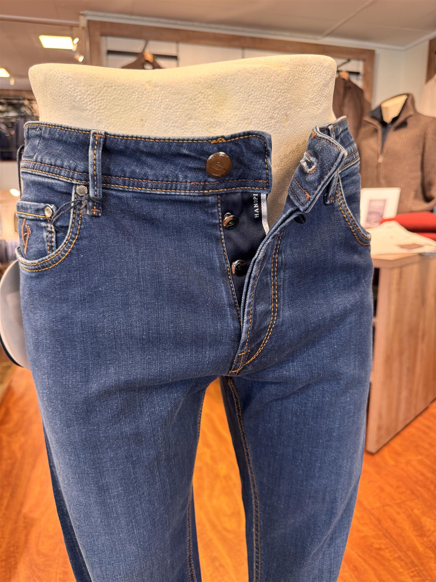 HandPicked Ravello Jeans Vasket Mørk Blå