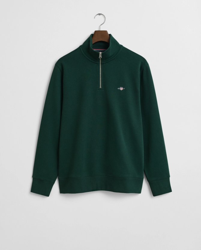 Gant Shield Bomull Half Zip Tartan Grønn