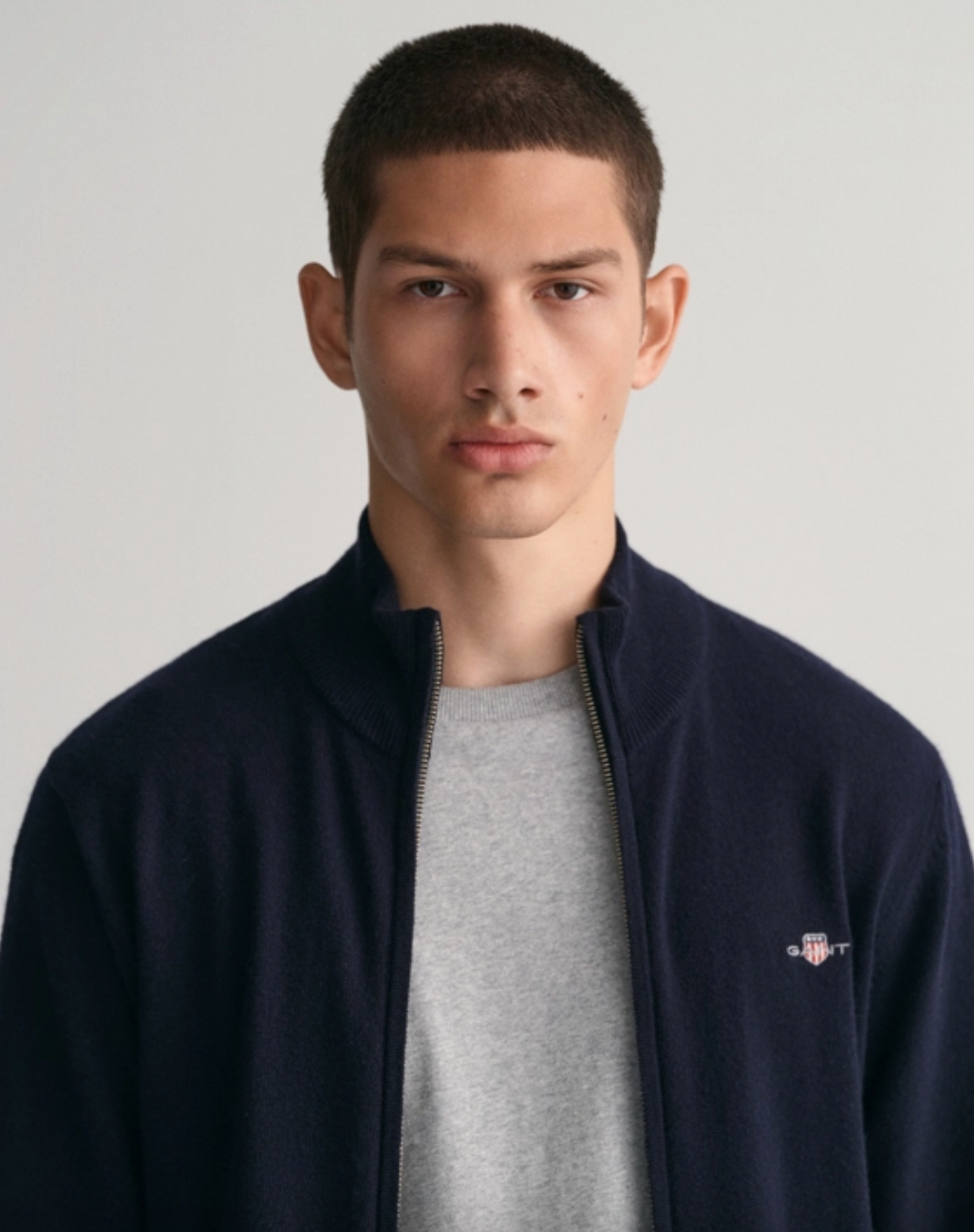 Gant Zip Cardigan Superfine Lambswoll Marine